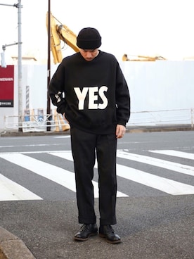 「MR.OLIVE（ミスターオリーブ）のアイテム（帽子）」を使った、飯島葵さん（メンズ・176cm）の秋コーディネート