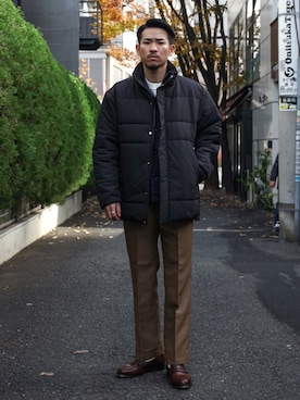 「MR.OLIVE（ミスターオリーブ）のアイテム（ダウンジャケット/コート）」を使った、飯島葵さん（メンズ・176cm）の冬コーディネート
