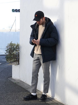「MR.OLIVE（ミスターオリーブ）のアイテム（ダウンジャケット/コート）」を使った、飯島葵さん（メンズ・176cm）の冬コーディネート