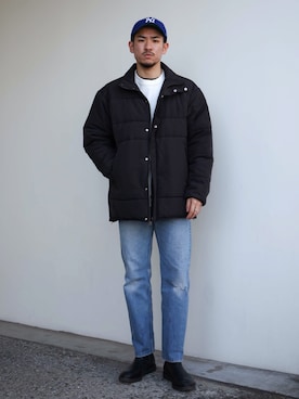 「MR.OLIVE（ミスターオリーブ）のアイテム（ナイロンジャケット）」を使った、飯島葵さん（メンズ・176cm）の冬コーディネート