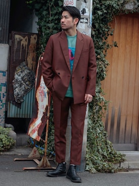 「MR.OLIVE（ミスターオリーブ）のアイテム（ジャケット/アウター）」を使った、飯島葵さん（メンズ・176cm）の冬コーディネート