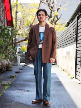 「MR.OLIVE（ミスターオリーブ）のアイテム（ジャケット/アウター）」を使った、飯島葵さん（メンズ・176cm）の春コーディネート