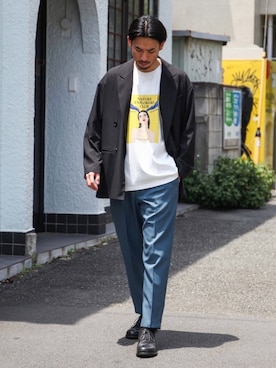 「MR.OLIVE（ミスターオリーブ）のアイテム（ジャケット/アウター）」を使った、飯島葵さん（メンズ・176cm）の夏コーディネート