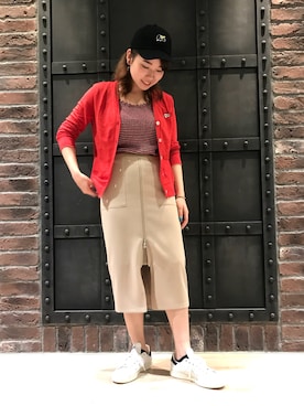 「GUILD PRIME（ギルドプライム）のアイテム（帽子）」を使った、misakiさん（レディース・156cm）の夏コーディネート