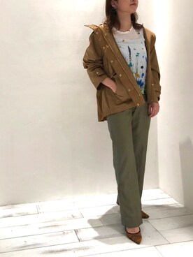「ピスタチオ」｜「アイテム（ブルゾン）」を使った、misakiさん（レディース・156cm）の春コーディネート