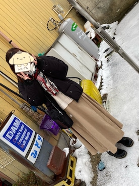 「Rodeo Crowns（ロデオクラウンズ）のアイテム（ダウンジャケット/コート）」を使った、なつさん（レディース・156cm）の冬コーディネート