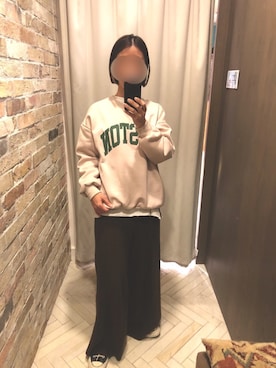 「Auntie Rosa Holiday（アンティローザホリデー）のアイテム（その他パンツ）」を使った、ゆりえさん（レディース・162cm）の冬コーディネート