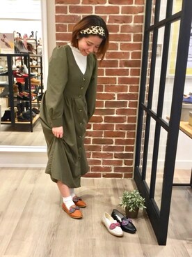 「ORiental TRaffic（オリエンタルトラフィック）のアイテム（ローファー）」を使った、WA ORientalTRaffic くずはモール店さん（レディース・154cm）の冬コーディネート
