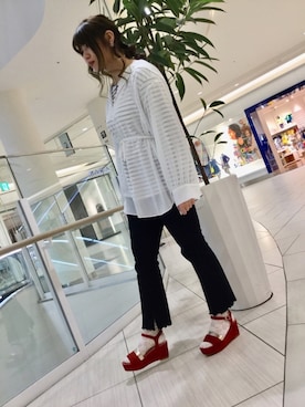 「差し色(赤)」｜WA ORientalTRaffic くずはモール店さん（レディース・160cm）の春コーディネート