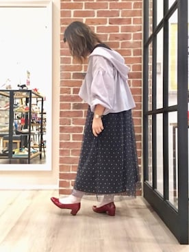 「アイテム（レインシューズ、レッド系）」を使った、WA ORientalTRaffic くずはモール店さん（レディース・160cm）の春コーディネート