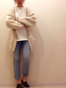 「ドラフトリーバイス」｜「アイテム（カーディガン/ボレロ）」を使った、yuki64さん（レディース・162cm）の冬コーディネート