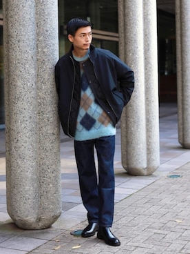 「BEAUTY&YOUTH UNITED ARROWS（ビューティーアンドユースユナイテッドアローズ）のアイテム（その他アウター）」を使った、Ryo Tanakaさん（メンズ・174cm）の秋コーディネート
