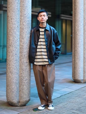 「BEAUTY&YOUTH UNITED ARROWS（ビューティーアンドユースユナイテッドアローズ）のアイテム（その他アウター）」を使った、Ryo Tanakaさん（メンズ・174cm）の秋コーディネート