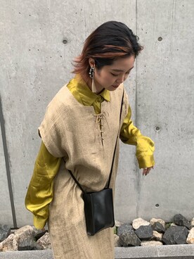 「アイテム（イヤリング）」を使った、Izumi Kahoさん（レディース・162cm・20代）の春コーディネート