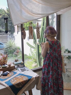 「BEAMS BOY（ビームスボーイ）のアイテム（ワンピース/ドレス、レッド系）」を使った、yukiiichang1029さん（レディース・158cm）の夏コーディネート