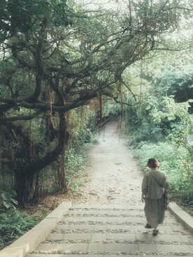 「TSUHARU by Samansa Mos2（ツハルバイサマンサモスモス）の綿ダンプピンタックブラウス（シャツ/ブラウス、ブラウン系）」を使った、yukiiichang1029さん（レディース・158cm）の夏コーディネート