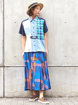 「チャイハネ（チャイハネ）のアイテム（スカート）」を使った、チャイハネSTAFF Shioriさん（レディース・167cm）の春コーディネート