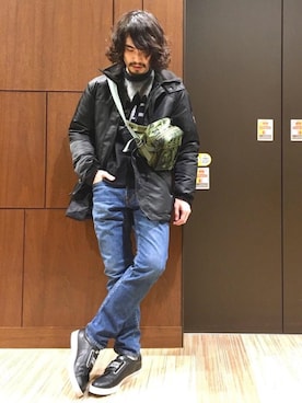 「HYSTERIC GLAMOUR（ヒステリックグラマー）のアイテム（マウンテンパーカー）」を使った、ikechanさん（メンズ・171cm）の冬コーディネート