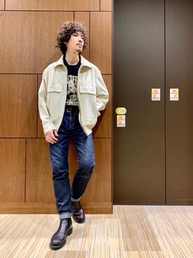 「レザーコーデ」｜「アイテム（ブルゾン）」を使った、ikechanさん（メンズ・171cm）の冬コーディネート
