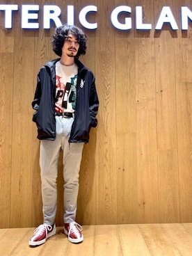 「タックイン」｜「アイテム（ナイロンジャケット）」を使った、ikechanさん（メンズ・171cm）の夏コーディネート