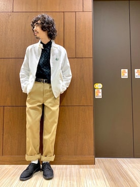「ボタンダウンシャツ」｜「アイテム（ブルゾン）」を使った、ikechanさん（メンズ・171cm）の秋コーディネート