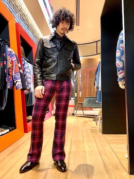 「ロックコーデ」｜「アイテム（その他アウター）」を使った、ikechanさん（メンズ・171cm）の秋コーディネート
