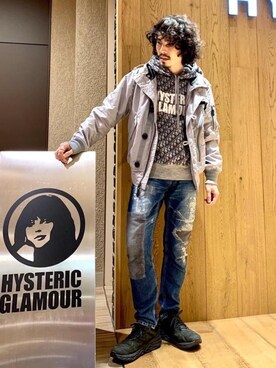 「アイテム（ミリタリージャケット、シルバー系）」を使った、ikechanさん（メンズ・171cm）の秋コーディネート
