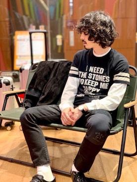 「ロックコーデ」｜「アイテム（ブルゾン）」を使った、ikechanさん（メンズ・171cm）の秋コーディネート