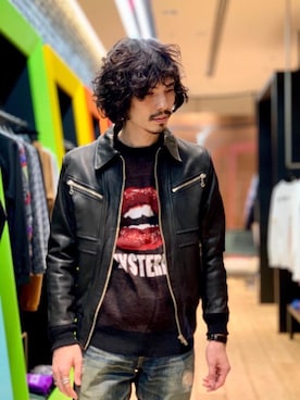 「ロックコーデ」｜「アイテム（ブルゾン）」を使った、ikechanさん（メンズ・171cm）の秋コーディネート