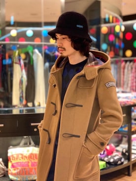 「HYSTERIC GLAMOUR（ヒステリックグラマー）のアイテム（ダッフルコート）」を使った、ikechanさん（メンズ・171cm）の秋コーディネート