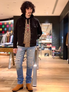 「ロックコーデ」｜「アイテム（デニムジャケット）」を使った、ikechanさん（メンズ・171cm）の秋コーディネート