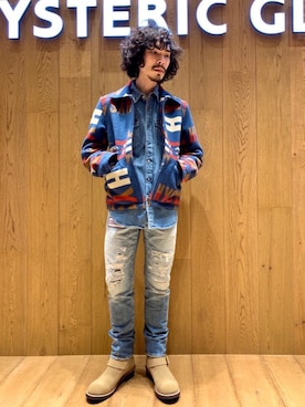 「ウエスタンシャツ」｜「アイテム（その他アウター）」を使った、ikechanさん（メンズ・171cm）の秋コーディネート