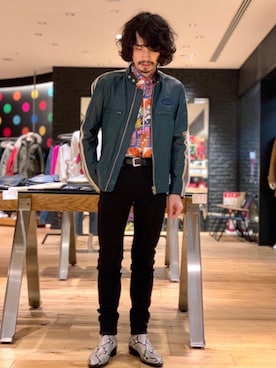 「レーヨンシャツ」｜「アイテム（その他アウター）」を使った、ikechanさん（メンズ・171cm）の冬コーディネート