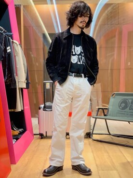 「ロックコーデ」｜「アイテム（ブルゾン）」を使った、ikechanさん（メンズ・171cm）の冬コーディネート