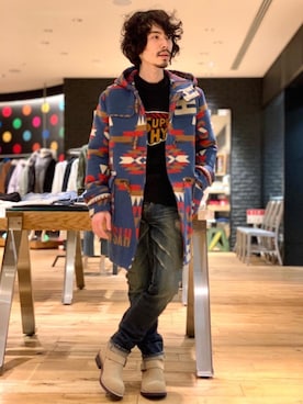 「HYSTERIC GLAMOUR（ヒステリックグラマー）のアイテム（ダッフルコート）」を使った、ikechanさん（メンズ・171cm）の冬コーディネート