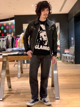 「ロックコーデ」｜「アイテム（ブルゾン）」を使った、ikechanさん（メンズ・171cm）の冬コーディネート