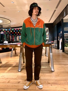 「アイテム（ポロシャツ）」を使った、ikechanさん（メンズ・171cm）の春コーディネート