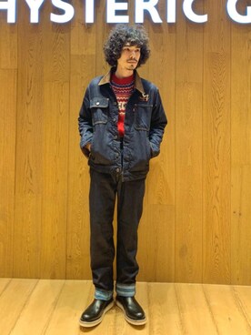 「でにむ」｜「アイテム（デニムジャケット）」を使った、ikechanさん（メンズ・171cm）の秋コーディネート