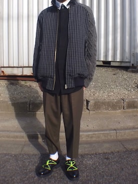 「kolor（カラー）のアイテム（ブルゾン）」を使った、inkyαさん（メンズ・182cm）の冬コーディネート