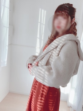 「RETRO GIRL（レトロガール）のアイテム（シャツワンピース）」を使った、春さん（レディース・165cm）の冬コーディネート