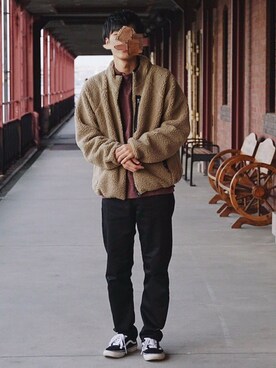 リバーシブルボアフリースジャケットを使ったメンズ人気ファッションコーディネート Wear