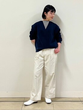 「マリン」｜「アイテム（その他シューズ）」を使った、natsukiさん（レディース・156cm）の冬コーディネート