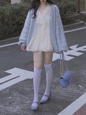 「SNIDEL（スナイデル）のアイテム（アンサンブル）」を使った、伊莱恩さん（レディース・156cm）の冬コーディネート
