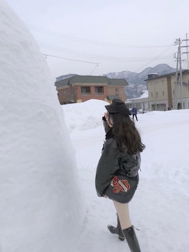 「BEYOND（ビヨンド）のアイテム（ジャケット/アウター）」を使った、伊莱恩さん（レディース・156cm）の冬コーディネート