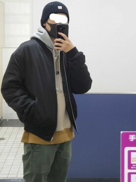 「Right-on（ライトオン）のアイテム（MA-1）」を使った、daisuke09289さん（メンズ・185cm）の秋コーディネート
