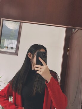 「国潮」｜「アイテム（その他アウター）」を使った、形象顾问锦庆さん（レディース・163cm）の秋コーディネート