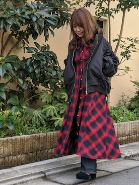 「DRWCYS（ドロシーズ）のアイテム（ジャケット/アウター）」を使った、MIDORIさん（レディース・155cm）の秋コーディネート