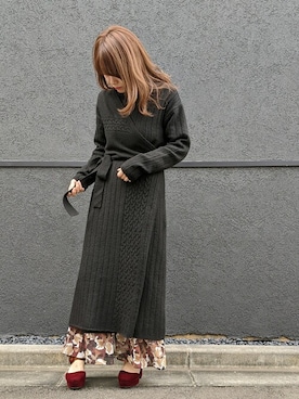 「DRWCYS（ドロシーズ）のアイテム（ワンピース）」を使った、MIDORIさん（レディース・155cm）の秋コーディネート