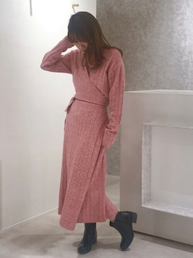 「DRWCYS（ドロシーズ）のアイテム（ワンピース）」を使った、MIDORIさん（レディース・155cm）の冬コーディネート