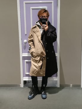 ブーツを使った トレンチコート パーカー のメンズ人気ファッションコーディネート Wear